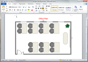 Modèle de plan de bureau en Word