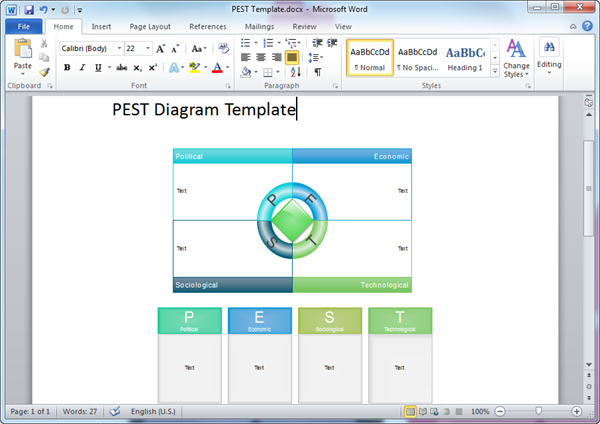 Word PEST分析テンプレート