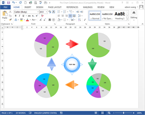 Modello di grafico a torta in Word