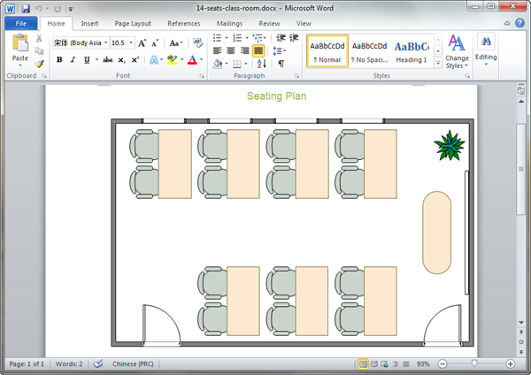 Seating Chart Template Microsoft Word