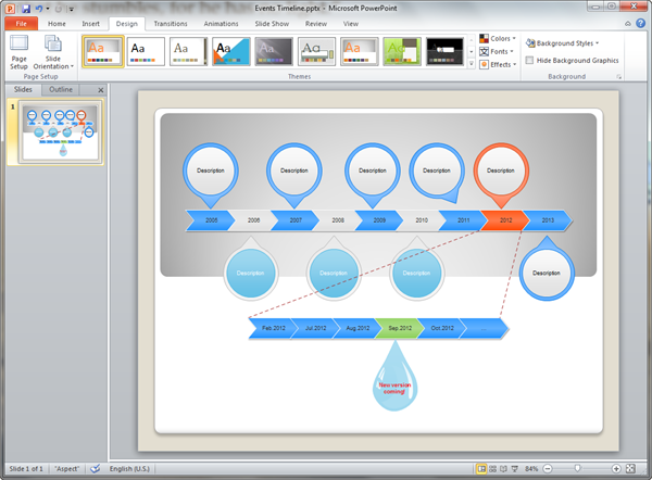 Modèle de barre de planning en PowerPoint