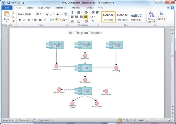 Modello di diagramma UML di Word