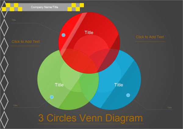 Plantillas de diagramas de Venn de 3 círculos