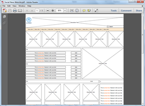 PDF-Website Wireframe-Vorlage