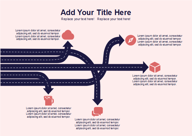 5 Lanes Crossroad Arrow Presentation