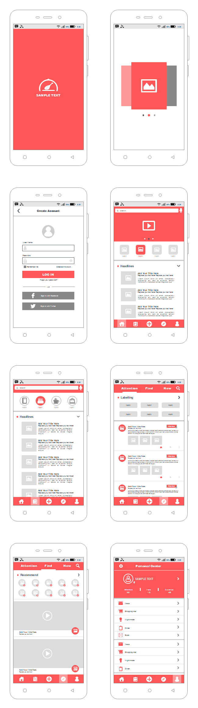 Android App Wireframe