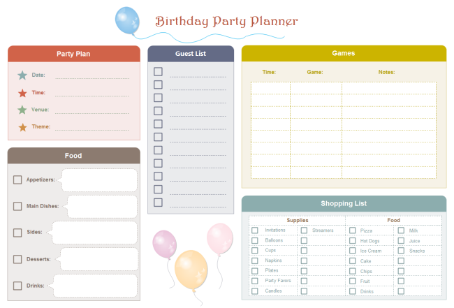 Party Planning Template from www.edrawsoft.com