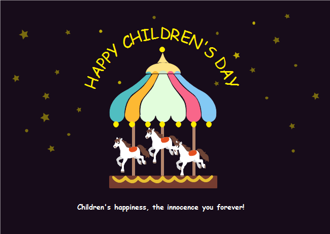 Carousel Children's Day Card