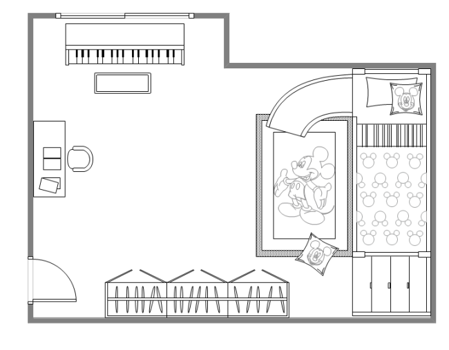 Plan de dormitorio para niños