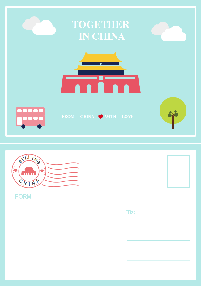 Modelo de Cartão Postal de Viagem