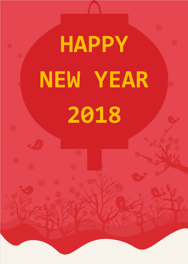Chinese Lantern New Year Card