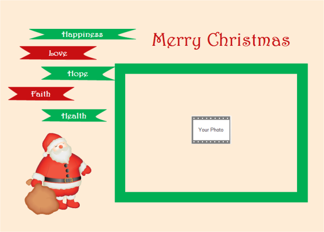 modèle de carte de Noël avec photo
