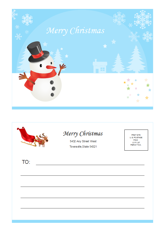 Weihnachten Postkartenvorlage