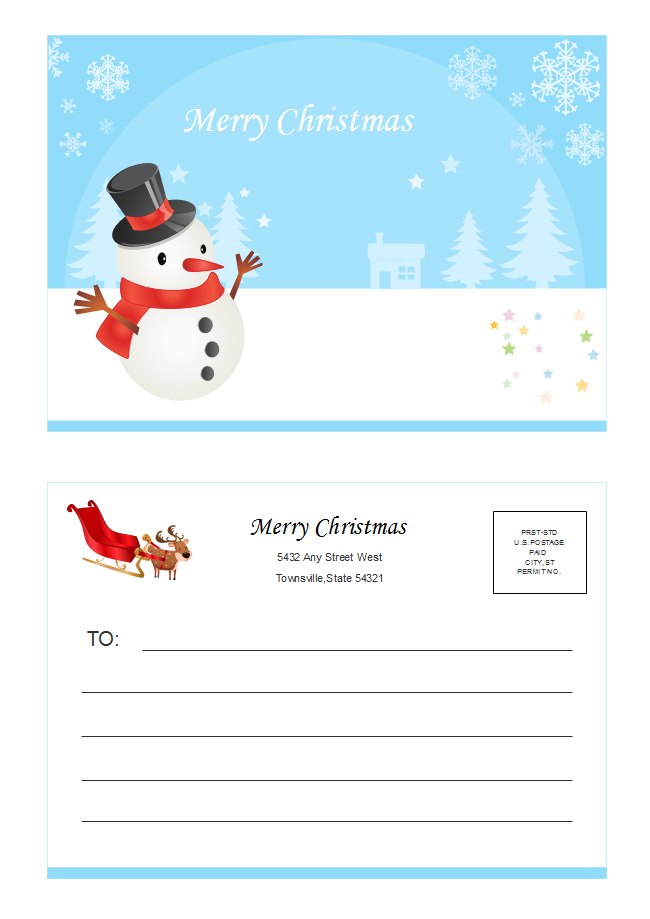 Free and printable holiday postcard templates