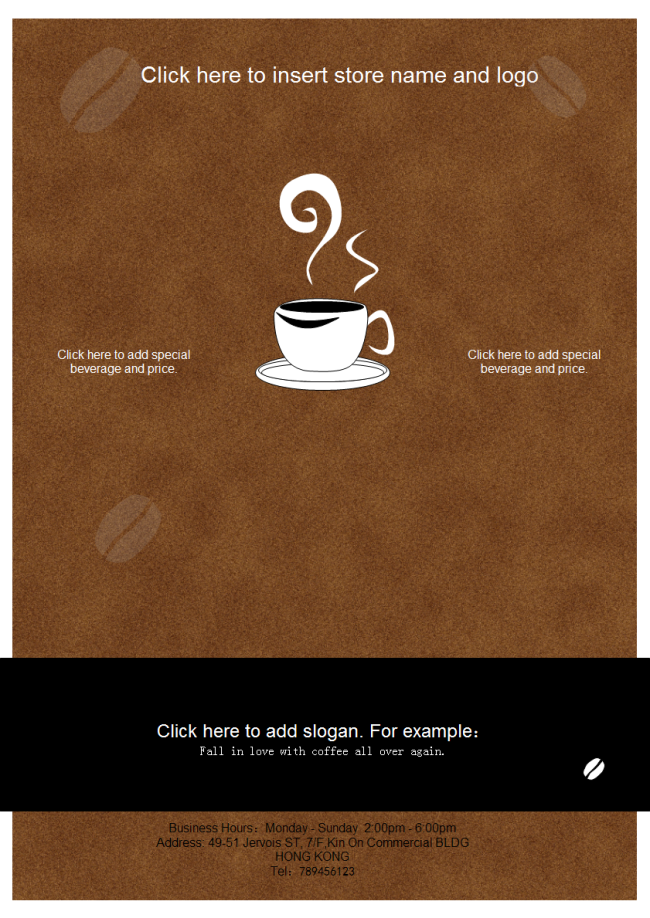 coffee shop leaflet