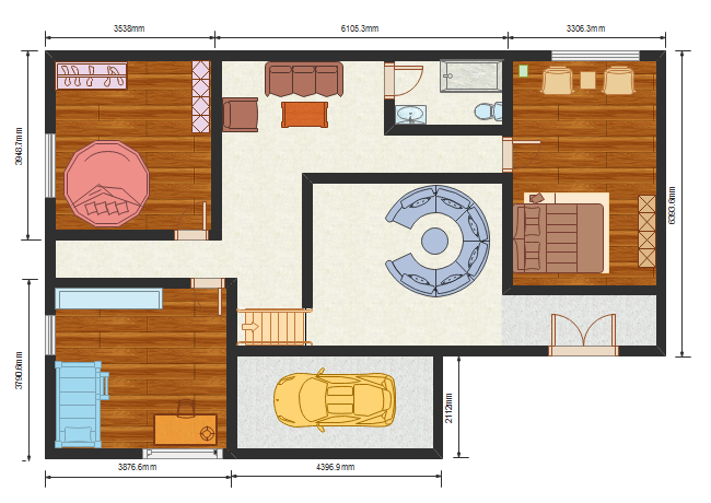 modèle de plan de maison en couleur