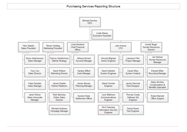 Sales Company Organizational Chart