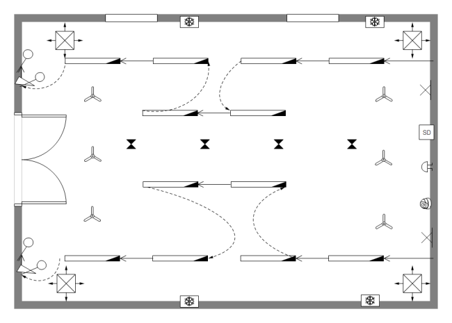 Plantilla de Plano de Techo para Sala de Conferencias