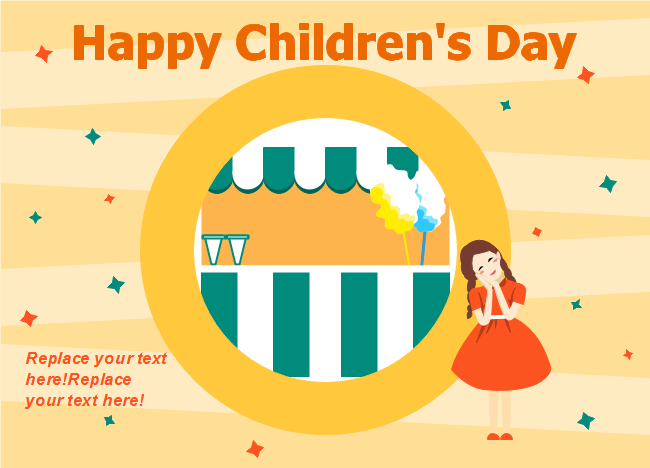 Cute Girl Children's Day Card