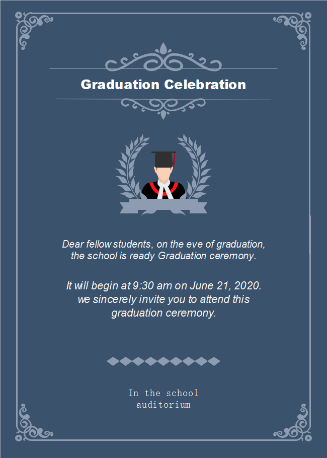 Dark Background Graduation Celebration Invitation