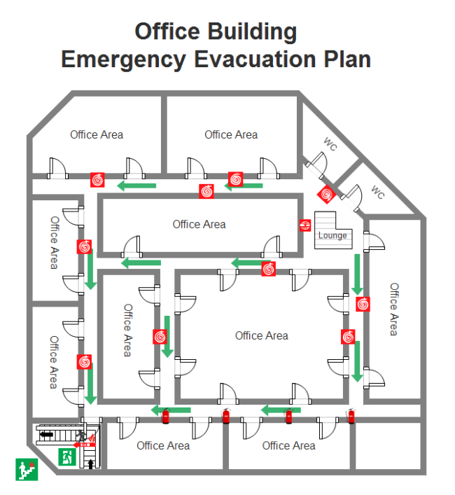  Notfall-Evakuierungsplan für Bürogebäude 