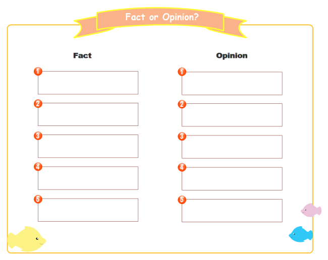 Fact Opinion Graphic Organizer