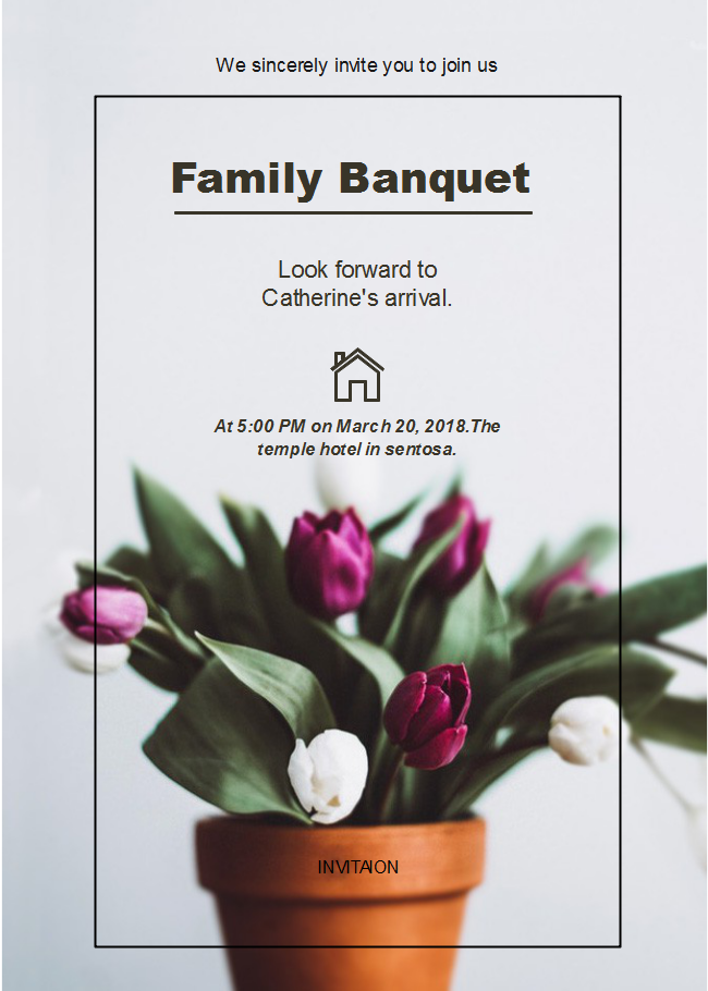 Cartão de Visita para Banquete Familiares