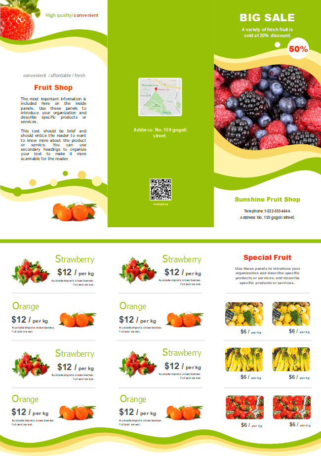 Fruit Shop Sales Brochure