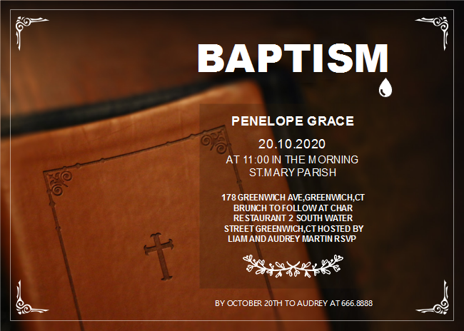 Modelo de Convite para Batismo