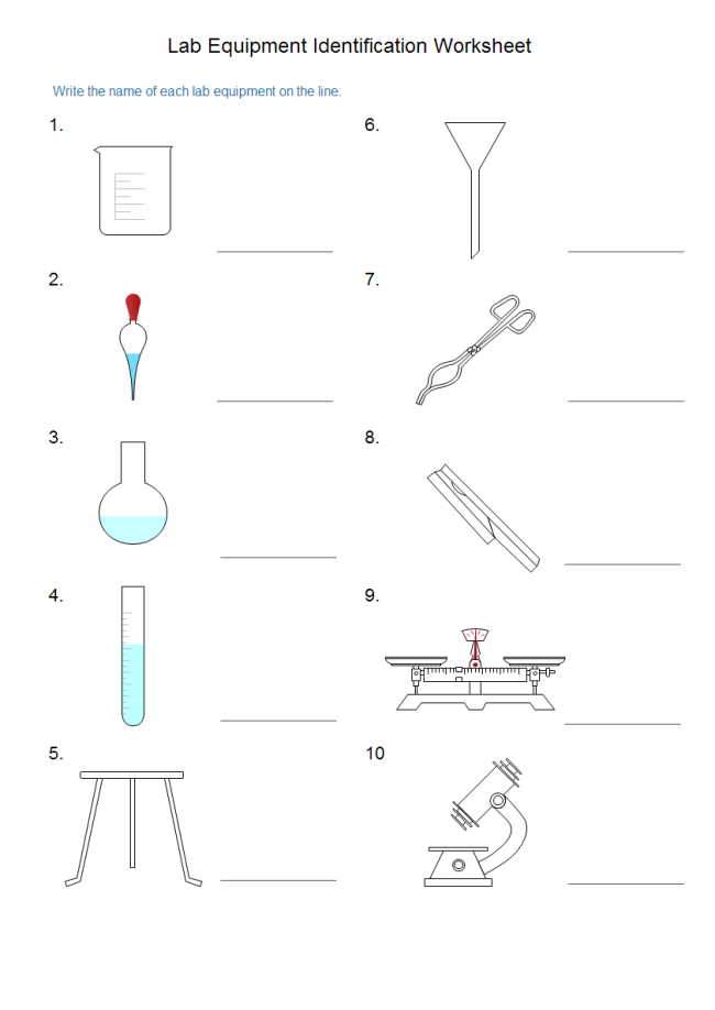 Lab Equipment Worksheet