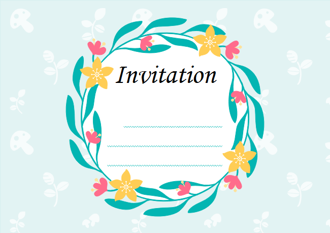 Leaf Wreath Invitation Card