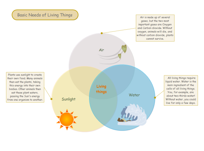 Venn Chart Living Things Needs