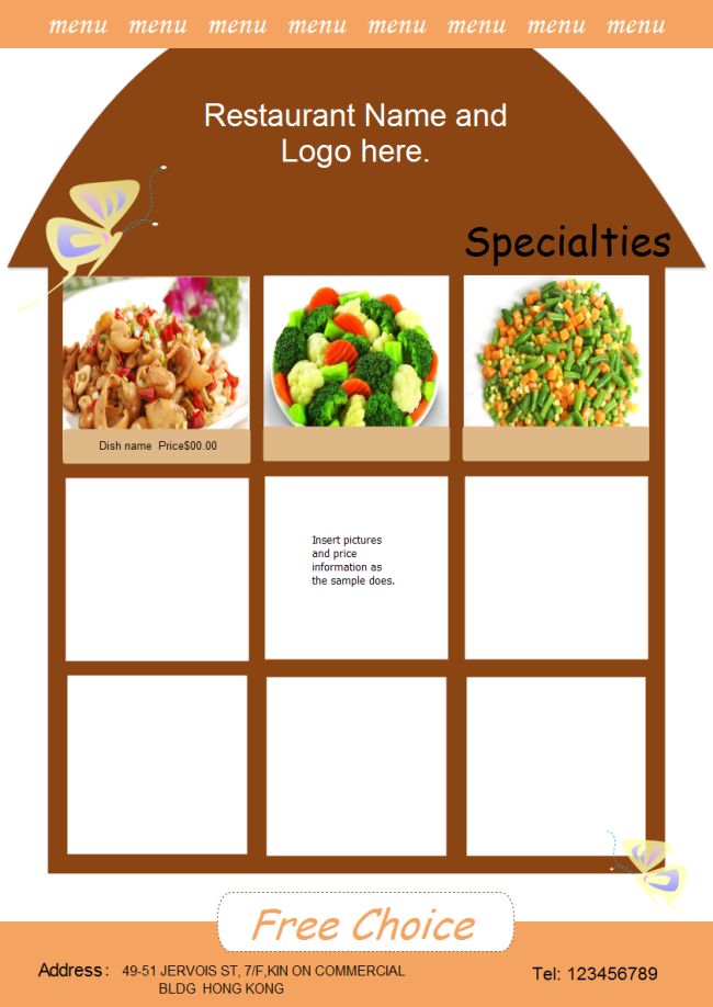 Modello di menu