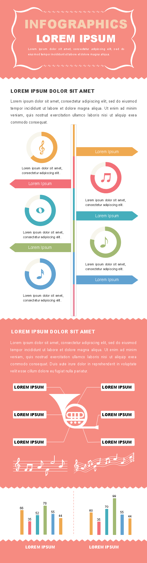 Music Note Infographic Template