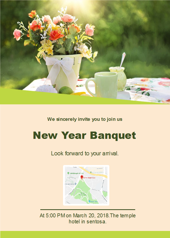 Cartão de Visita para Banquete de Ano Novo