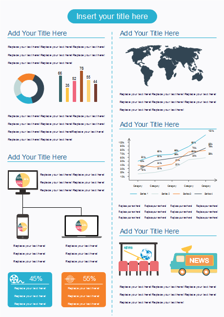 Modèle d'infographie des nouvelles