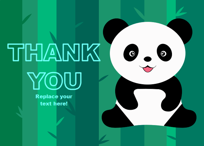 Carte de Remerciements Panda