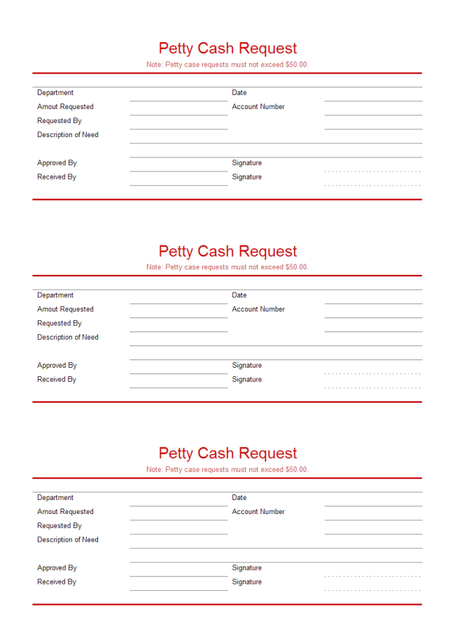 Petty Cash Request