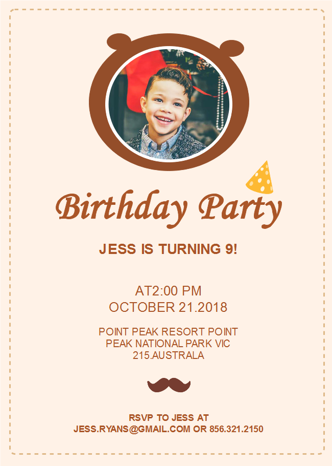 Photo Birthday Party Invitation Card