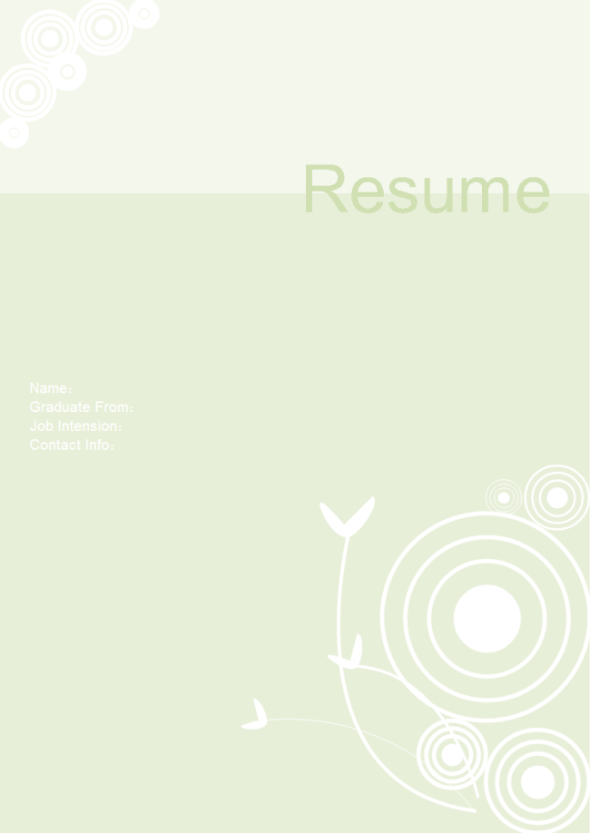 Resume Cover