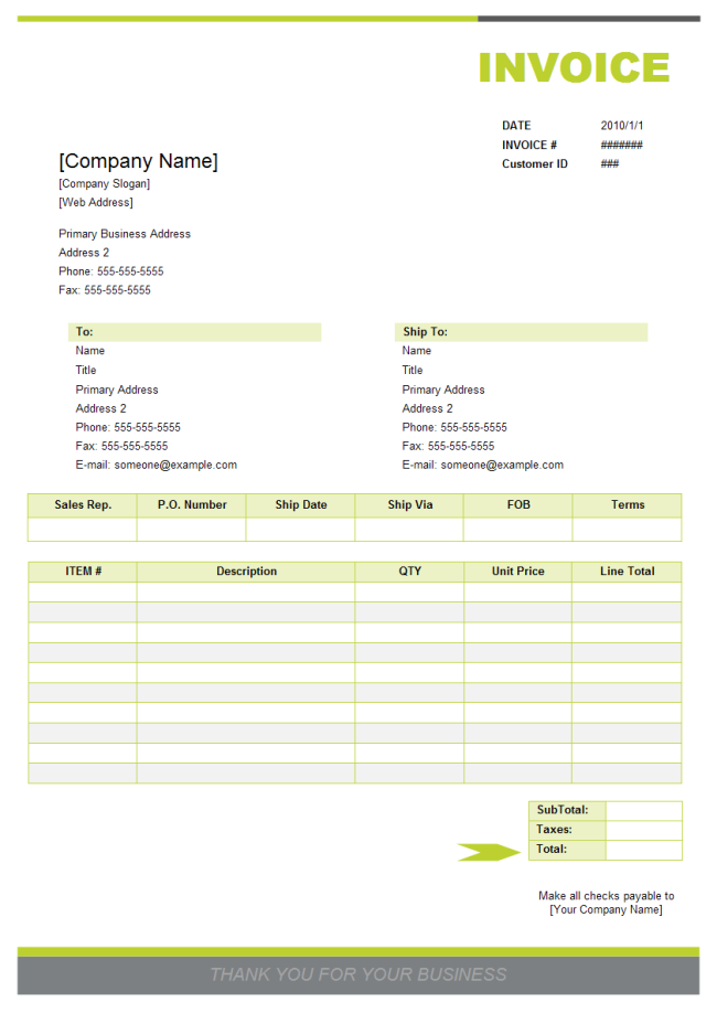 professional invoice template
 Sales Invoice Examples and Templates - Free Download