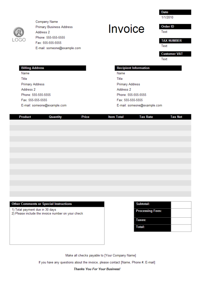 sales invoice form
