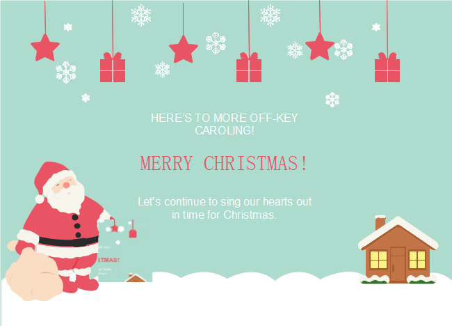 Cartão de Natal com Casa do Papai Noel