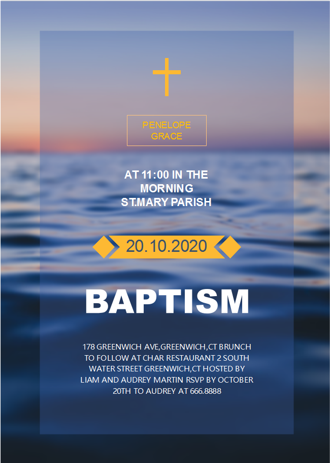 Sea Baptism Invitation