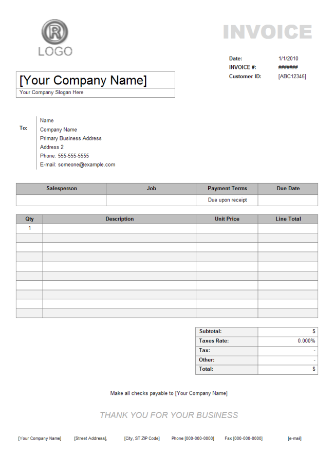 Service Invoice