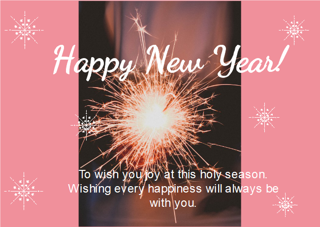 Sparkler New Year Card