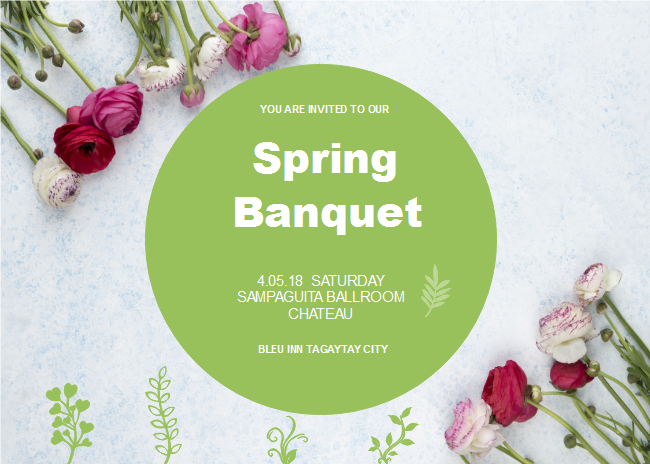 Cartão de Visita para Banquete de Primavera