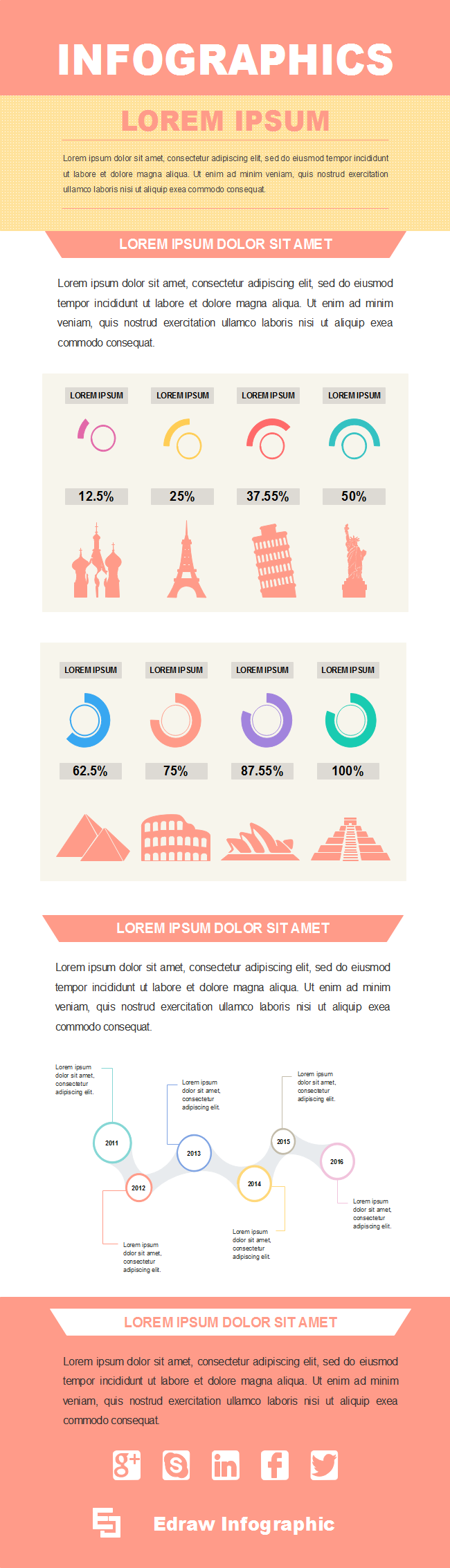Tourismus Zeitleiste Infografik Vorlage