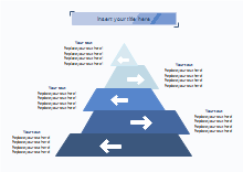 2D Arrows Blue Pyramid Diagram