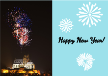 Castle Fireworks New Year Card